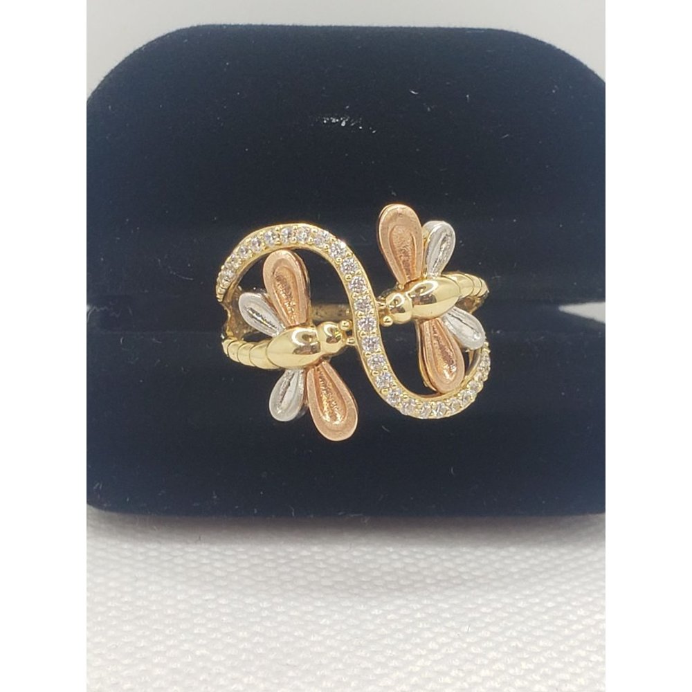 14 k GOLD Double Dragonfly Ring size 6 - Picture 16 of 16